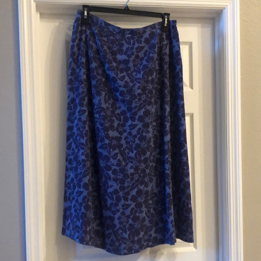 Talbots Silk Maxi Skirt Hawaiian Print